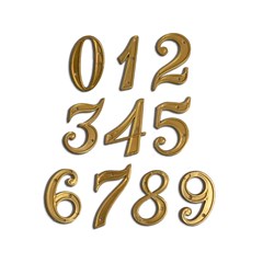 NUMERO COLONIAL PVC DOURADO 6 / 9