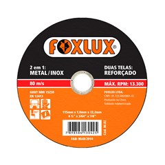 DISCO CORTE INOX 115X1.0X22.2MM FOXLUX