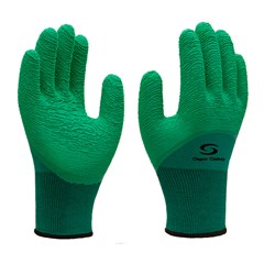 LUVA VERDE LATEX CORRUGADO  M   S.SAFETY
