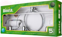 KIT P/BANHEIRO 5PCS ABS CROMADO RFBRASIL