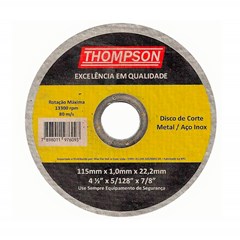 DISCO CORTE INOX 180X1.6X22.23MM THOMPSO