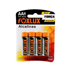 PILHA ALCALINA AA C/4 FOXLUX