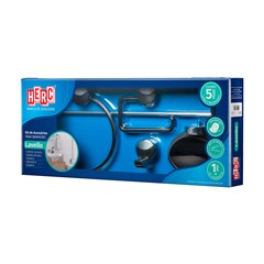 KIT P/BANHEIRO 5PCS ABS PRETO/CR HERC