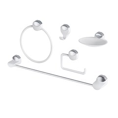 KIT P/BANHEIRO 5PCS ABS BRANCO/CR HERC